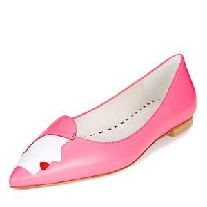 BRAND NEW! Lulu Guinness Simone Peony Cameo Flat